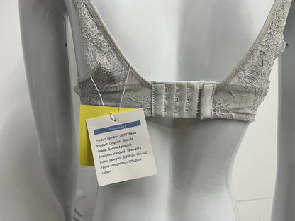 [Seamcity Bras]-Light Gray Lace Backless Bra - Wireless Breathable Comfortable Lingerie
