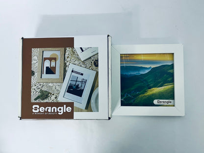 Seangle Fun Memories 5x7 Picture Frame Set of 6, Display 4x6 With Mat or 5x7 Without Mat, HD Plexiglass, Wall or Tabletop Display, Wall Hook Included, Natural