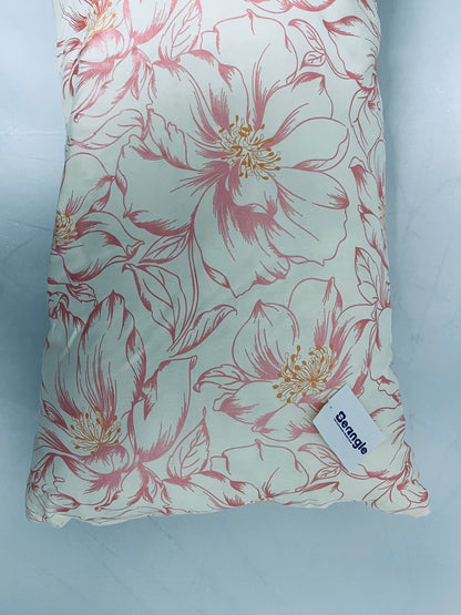 Seangle Rose Small Shredded Memory Foam Pillow for Travel and Camping - Compressible Medium Firm Bed Pillow, Breathable Cover, Machine Washable, Backpacking, Airplane and Car