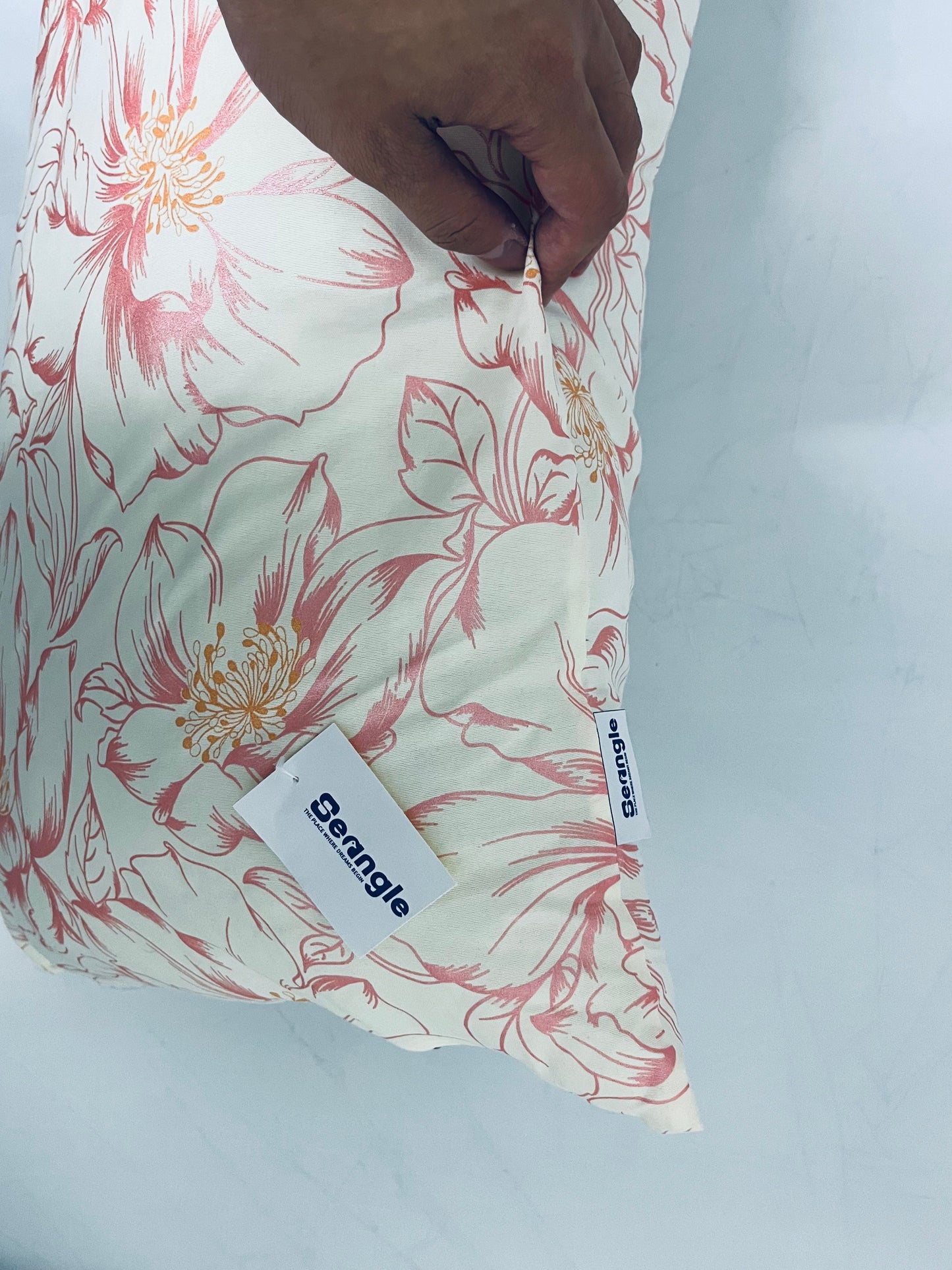 Seangle Rose Small Shredded Memory Foam Pillow for Travel and Camping - Compressible Medium Firm Bed Pillow, Breathable Cover, Machine Washable, Backpacking, Airplane and Car