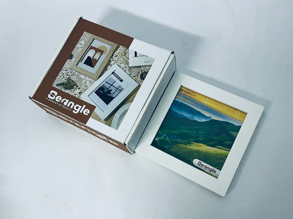 Seangle Fun Memories 5x7 Picture Frame Set of 6, Display 4x6 With Mat or 5x7 Without Mat, HD Plexiglass, Wall or Tabletop Display, Wall Hook Included, Natural