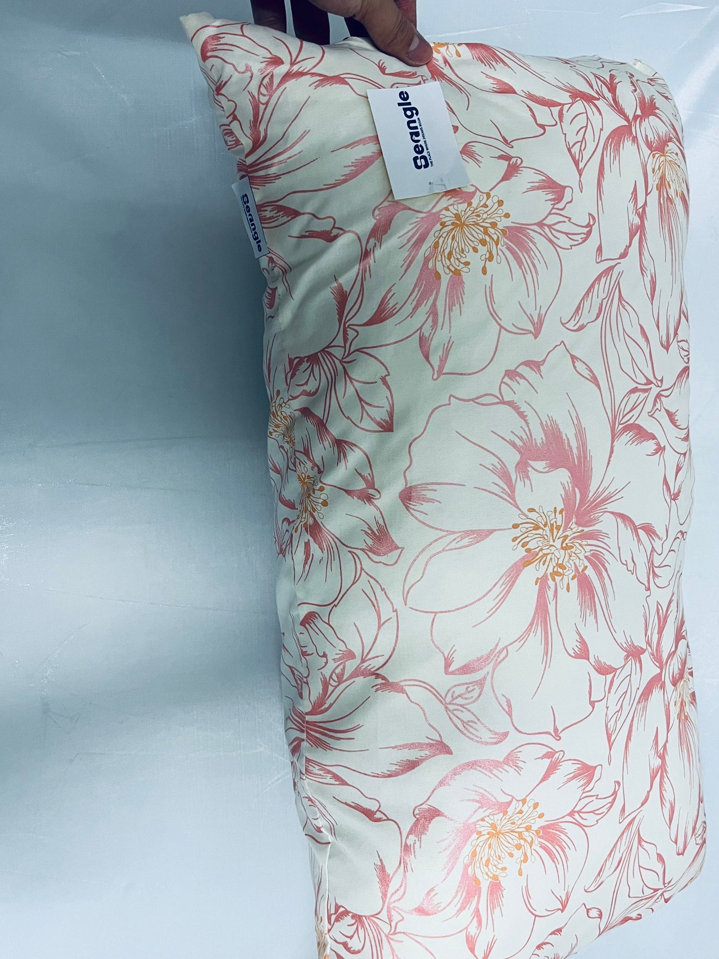 Seangle Rose Small Shredded Memory Foam Pillow for Travel and Camping - Compressible Medium Firm Bed Pillow, Breathable Cover, Machine Washable, Backpacking, Airplane and Car