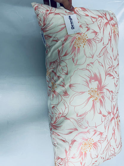 Seangle Rose Small Shredded Memory Foam Pillow for Travel and Camping - Compressible Medium Firm Bed Pillow, Breathable Cover, Machine Washable, Backpacking, Airplane and Car