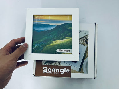 Seangle Fun Memories 5x7 Picture Frame Set of 6, Display 4x6 With Mat or 5x7 Without Mat, HD Plexiglass, Wall or Tabletop Display, Wall Hook Included, Natural