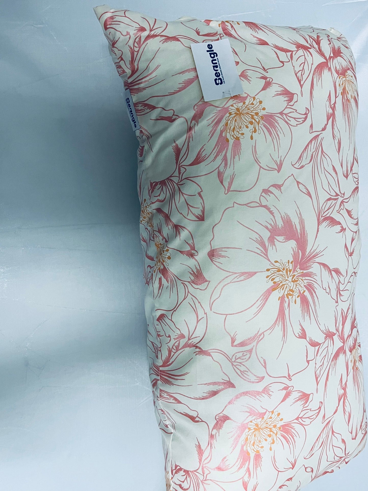 Seangle Rose Small Shredded Memory Foam Pillow for Travel and Camping - Compressible Medium Firm Bed Pillow, Breathable Cover, Machine Washable, Backpacking, Airplane and Car