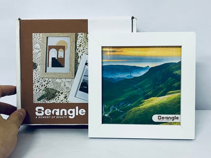 Seangle Fun Memories 5x7 Picture Frame Set of 6, Display 4x6 With Mat or 5x7 Without Mat, HD Plexiglass, Wall or Tabletop Display, Wall Hook Included, Natural