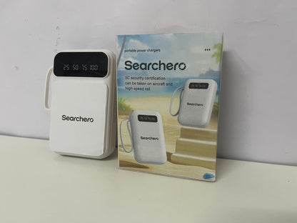 【Searchero Portable power chargers】——Searchero Portable Power Bank with Digital Display - Airplane-Ready High-Capacity Charger