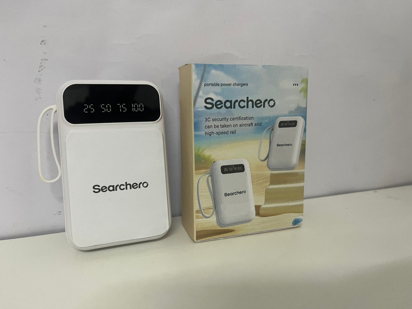 【Searchero Portable power chargers】——Searchero Portable Power Bank with Digital Display - Airplane-Ready High-Capacity Charger