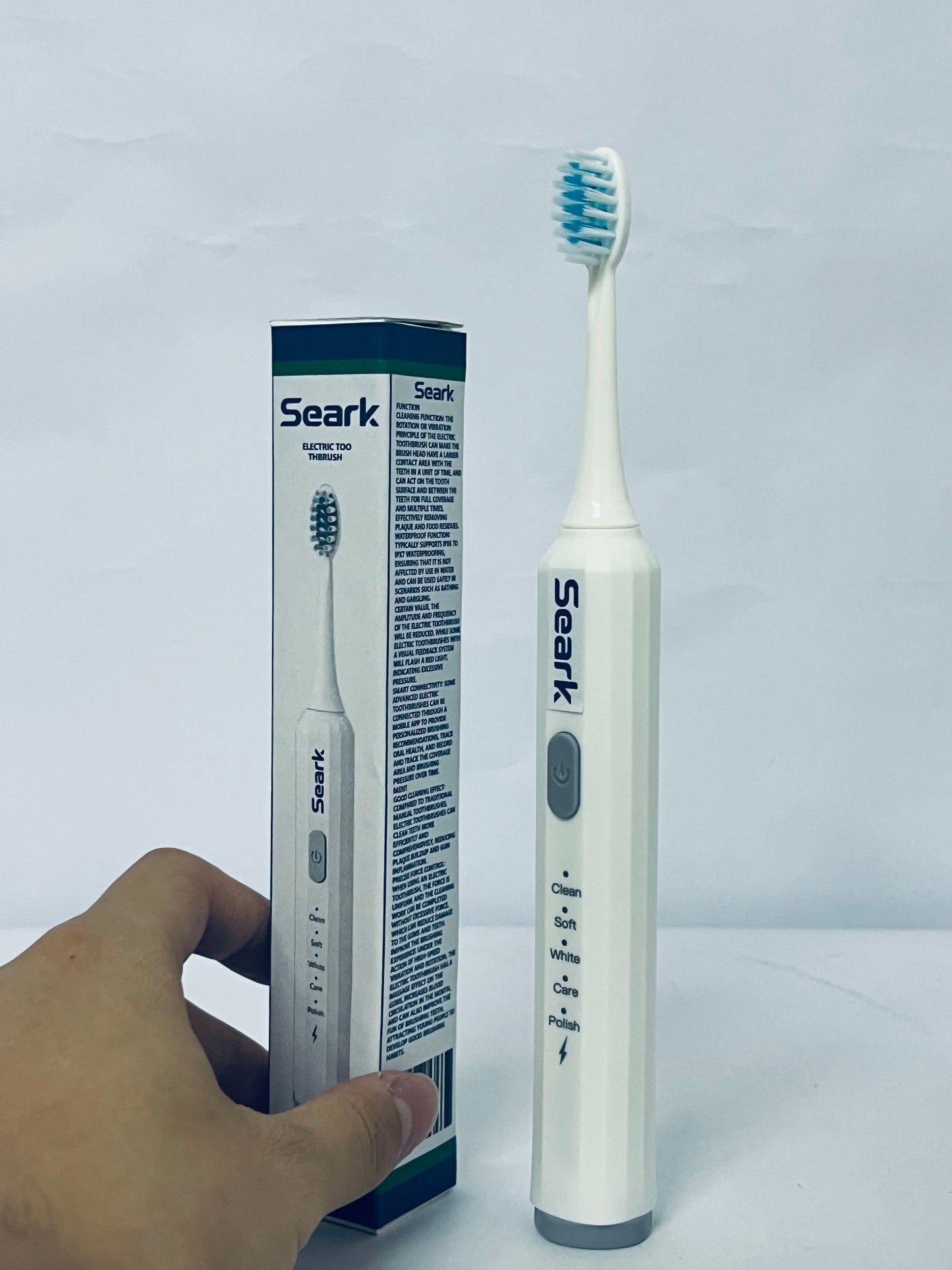 Seark Electric Toothbrush for Teeth Whitening, Gum Care, & Polishing, Light Therapy Technology for Whiter Teeth & Healthy Gums, Rechargeable [White]