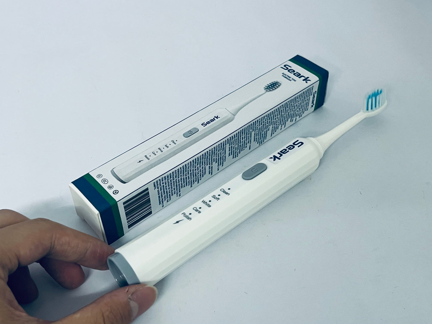 Seark Electric Toothbrush for Teeth Whitening, Gum Care, & Polishing, Light Therapy Technology for Whiter Teeth & Healthy Gums, Rechargeable [White]