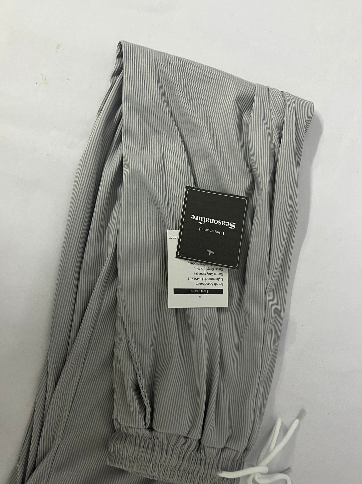 Seasonature Draped Pleated Leggings Jogging Sweatpants High Comfort Men's Casual Pants Relaxed Fit Pants