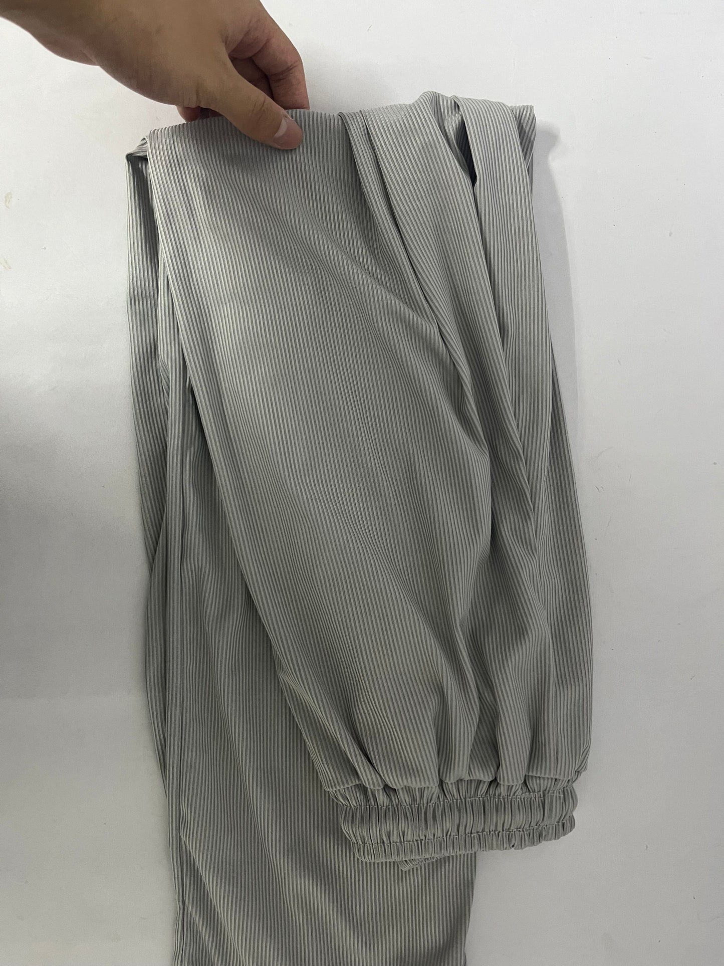 Seasonature Draped Pleated Leggings Jogging Sweatpants High Comfort Men's Casual Pants Relaxed Fit Pants
