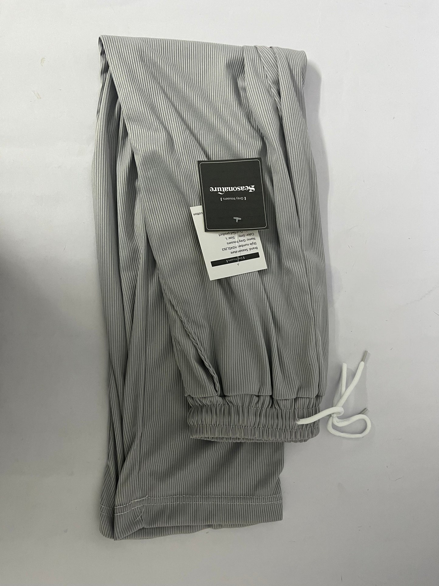 Seasonature Draped Pleated Leggings Jogging Sweatpants High Comfort Men's Casual Pants Relaxed Fit Pants