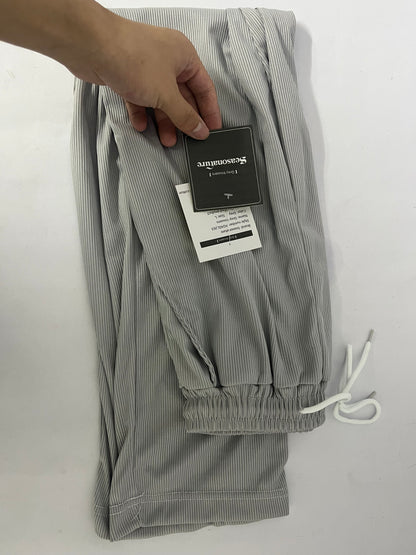 Seasonature Draped Pleated Leggings Jogging Sweatpants High Comfort Men's Casual Pants Relaxed Fit Pants