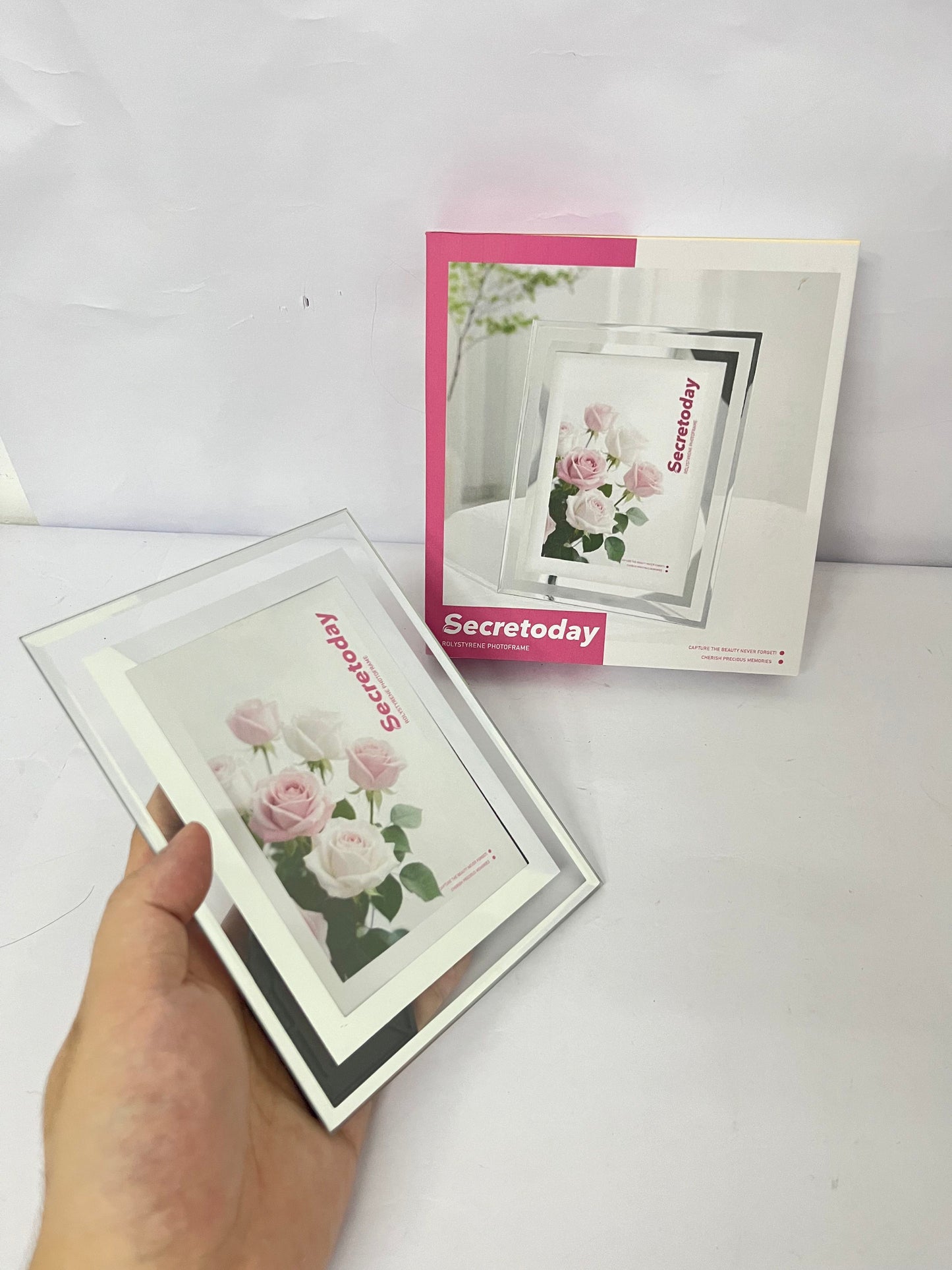 Secretoday Mirror Art Photo Frame - Minimalist Modern Home Decor Tabletop Display