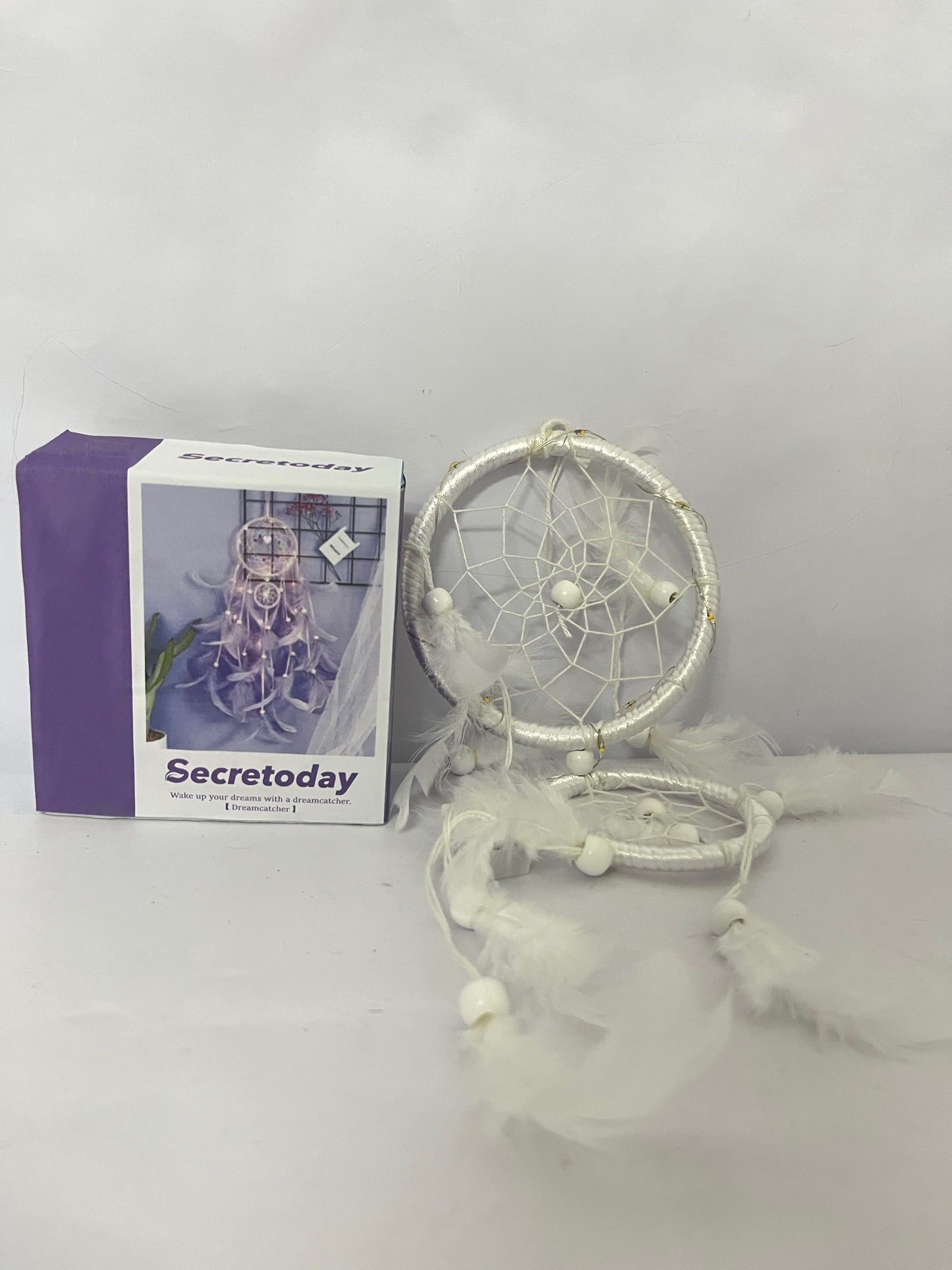 Secretoday Handmade White Dream Catcher Set | Sleep Aid for Good Dreams, Nordic Home Decor, Unique Gift Idea