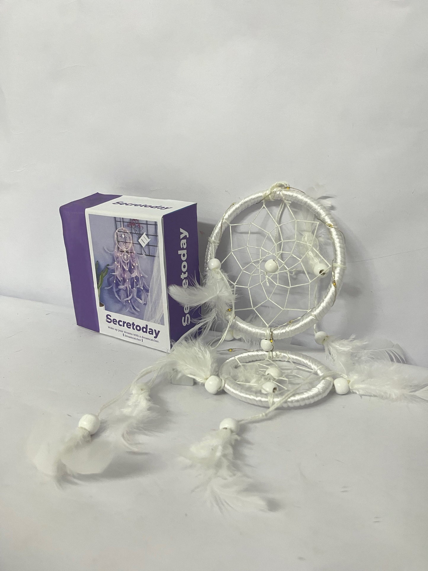 Secretoday Handmade White Dream Catcher Set | Sleep Aid for Good Dreams, Nordic Home Decor, Unique Gift Idea