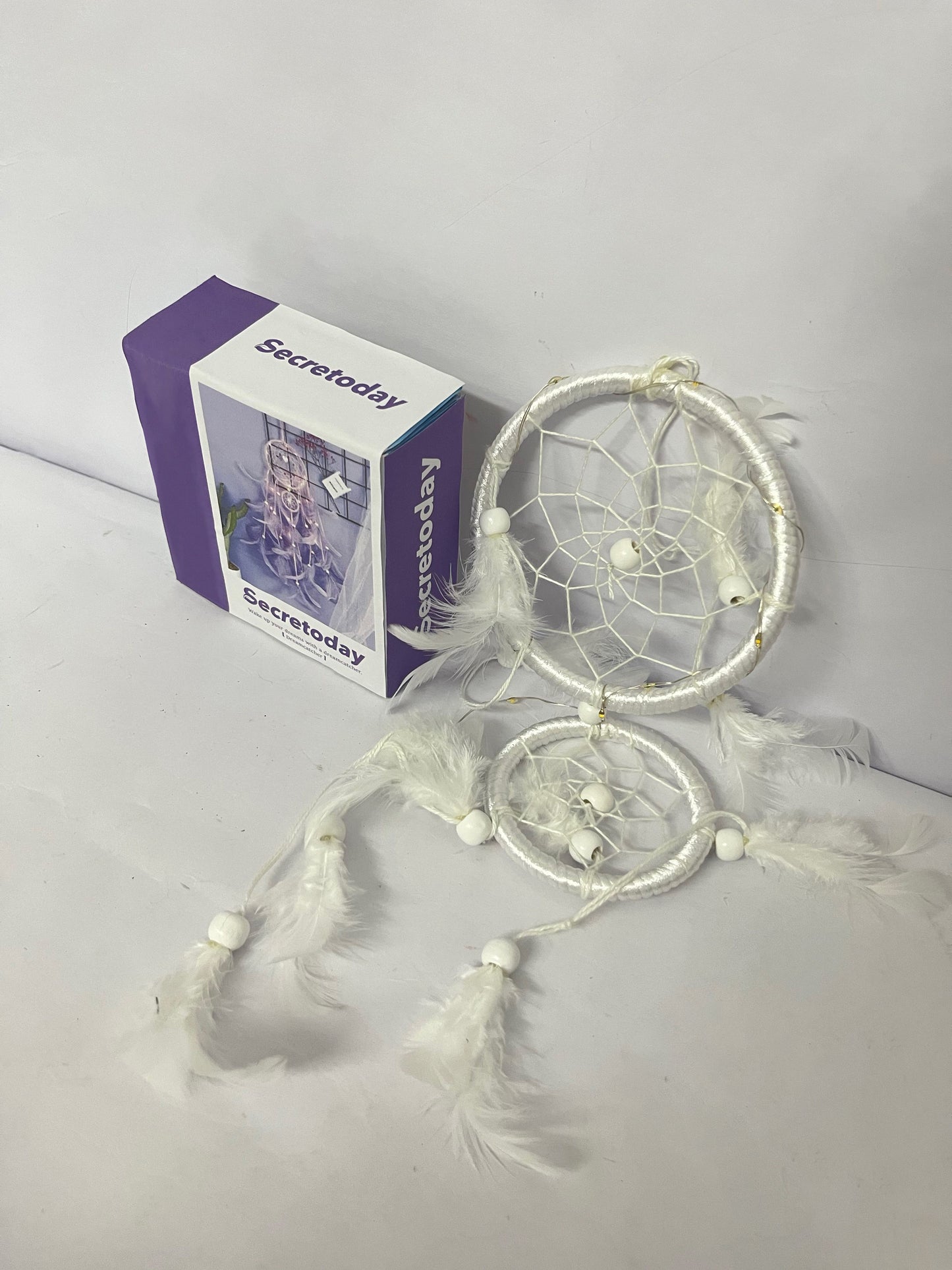 Secretoday Handmade White Dream Catcher Set | Sleep Aid for Good Dreams, Nordic Home Decor, Unique Gift Idea