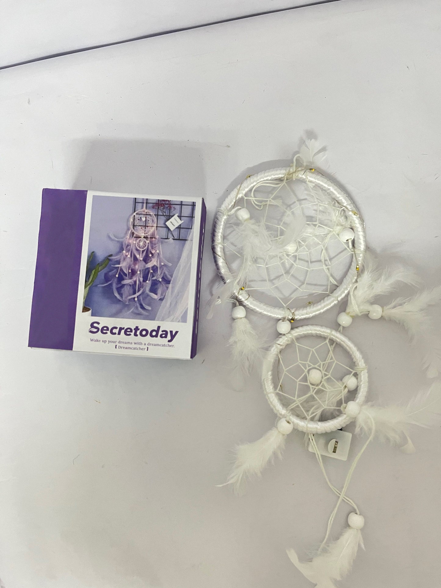 Secretoday Handmade White Dream Catcher Set | Sleep Aid for Good Dreams, Nordic Home Decor, Unique Gift Idea