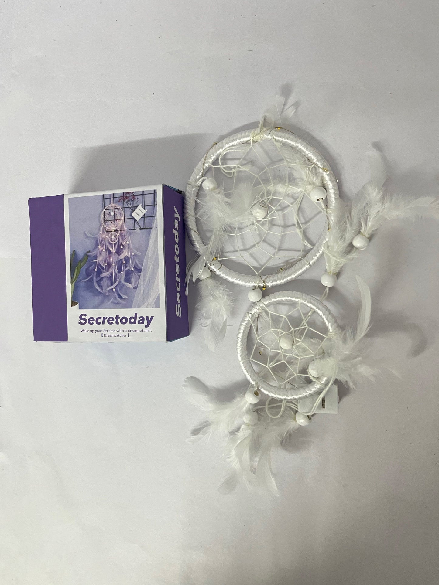 Secretoday Handmade White Dream Catcher Set | Sleep Aid for Good Dreams, Nordic Home Decor, Unique Gift Idea