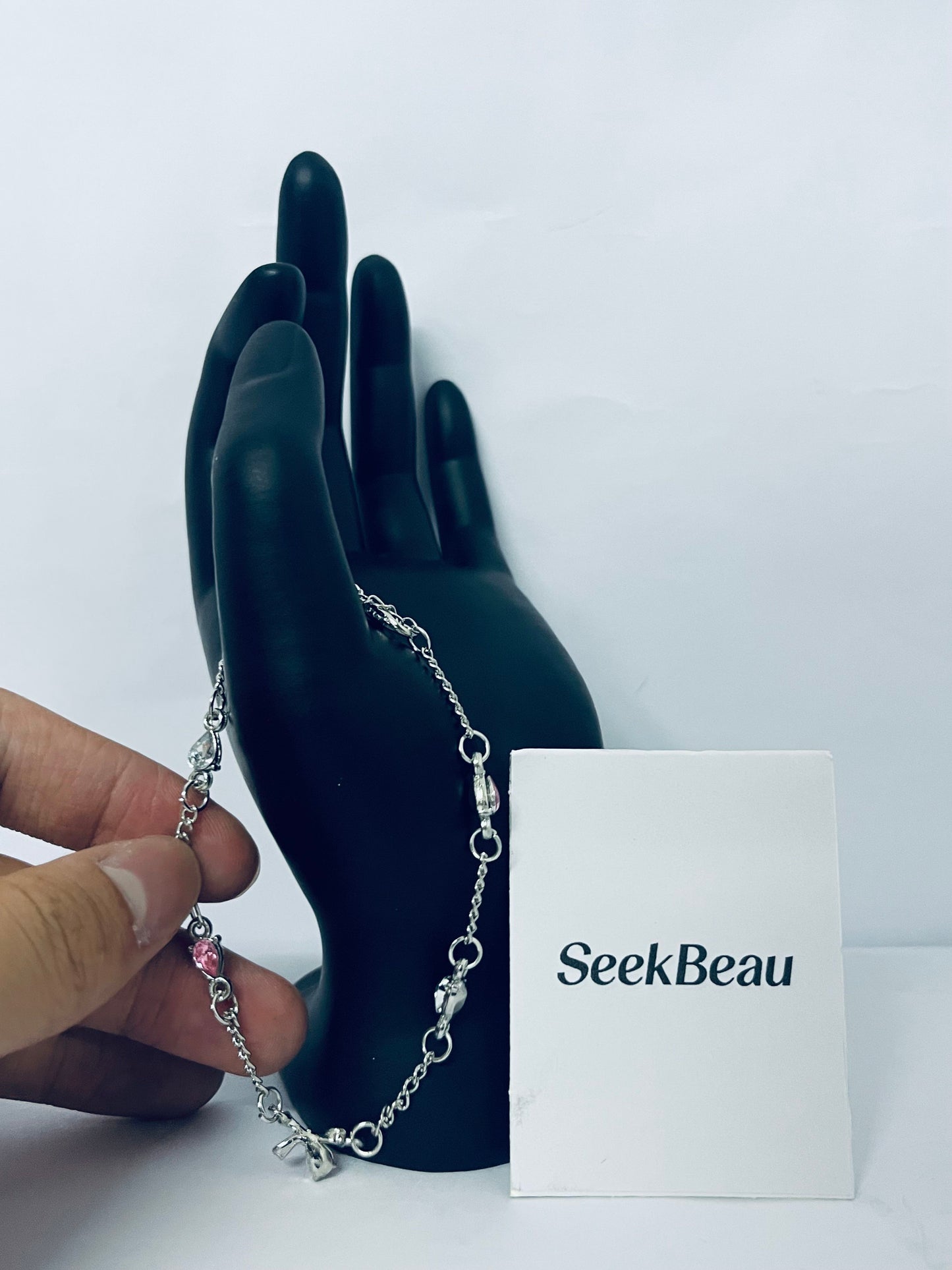 SeekBeau Bracelets Delicate Zircon Cherries Flowers Stylish Peach Cherries Flower Wrist Chain Unique Charm for Girls