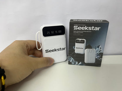[Seekstar Portable power chargers]-Large-Capacity Built-in Cable Power Bank - 5000mAh Digital Display Portable Charger