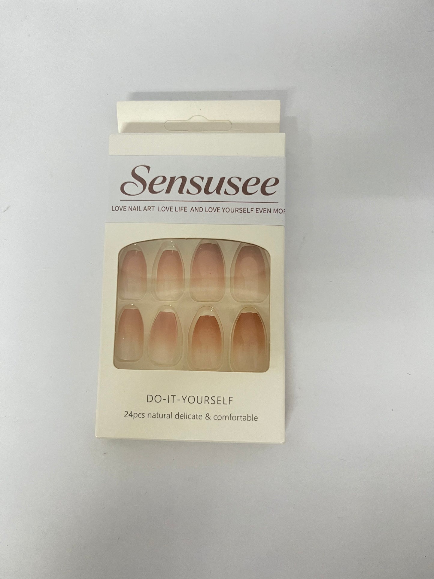 Sensusee Coffin Acrylic Fake Nails Design,Nail glue included,Long Super Bling Press on Nails,Reusable Bling French Acrylic Daily False Nail Kits for Women