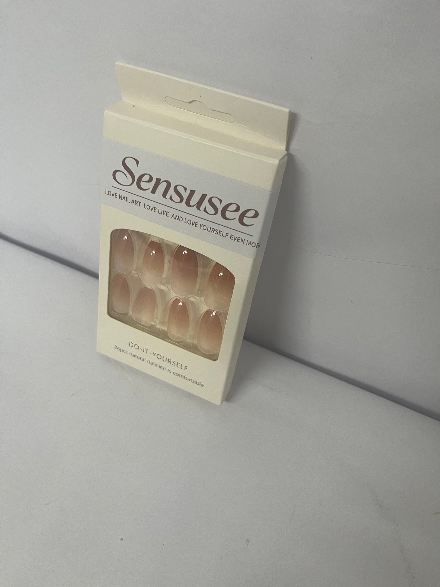 Sensusee Coffin Acrylic Fake Nails Design,Nail glue included,Long Super Bling Press on Nails,Reusable Bling French Acrylic Daily False Nail Kits for Women