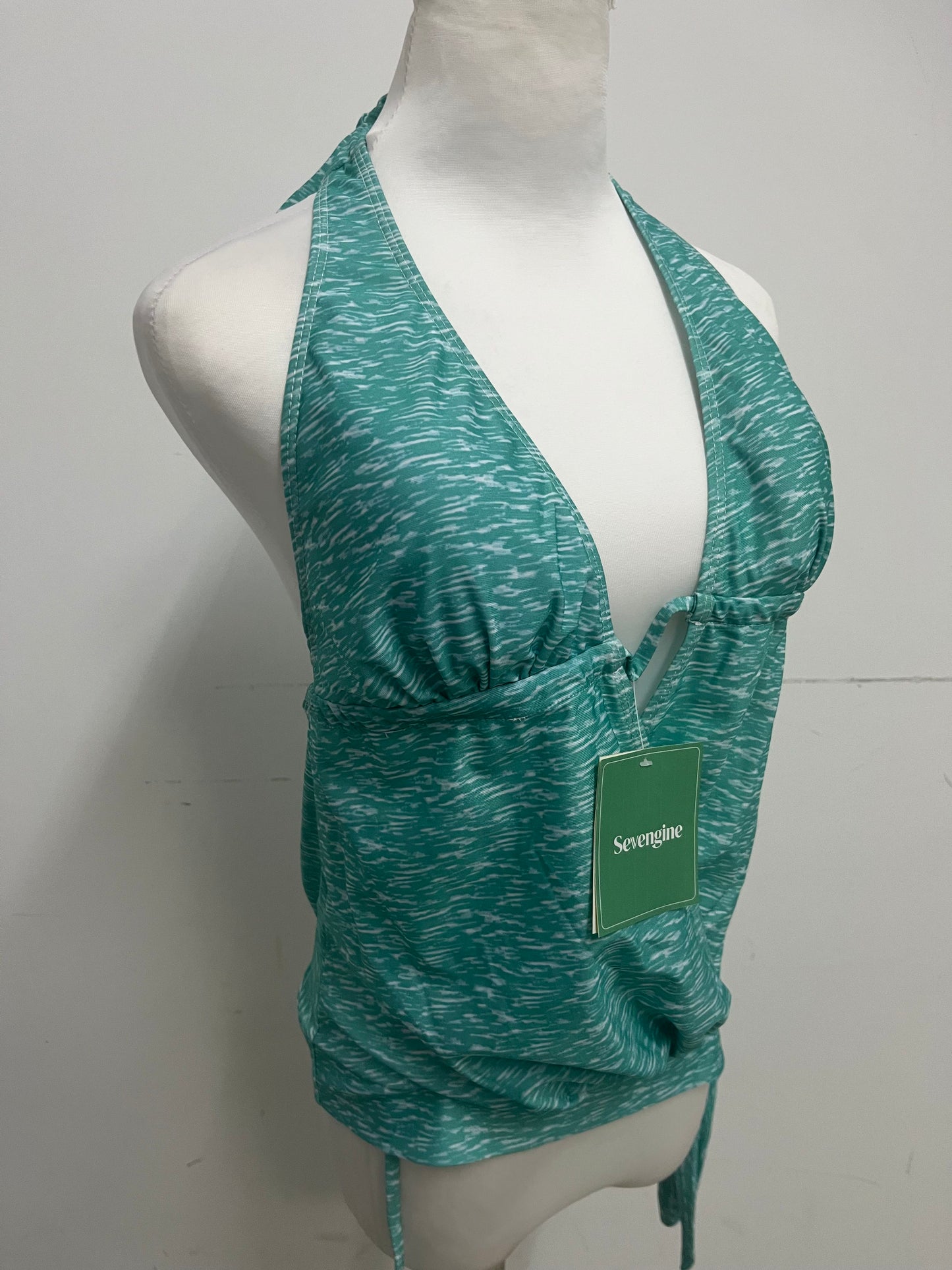 Sevengine Teal Wave Halter Swimsuit A Sexy & Comfortable Essential for Vacation & Water Activities