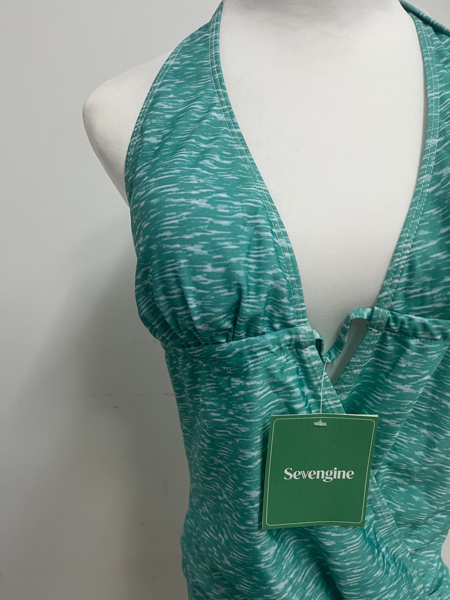 Sevengine Teal Wave Halter Swimsuit A Sexy & Comfortable Essential for Vacation & Water Activities