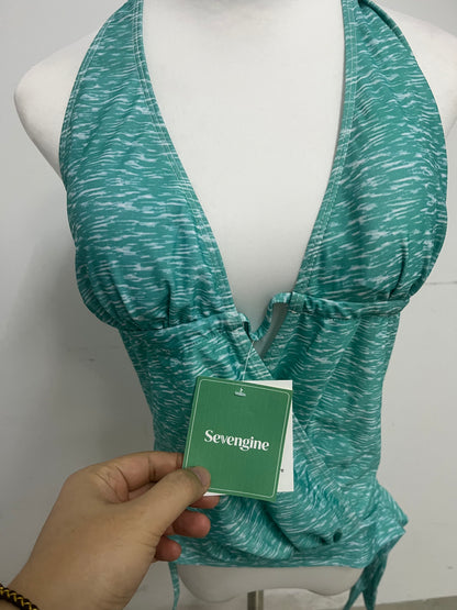 Sevengine Teal Wave Halter Swimsuit A Sexy & Comfortable Essential for Vacation & Water Activities