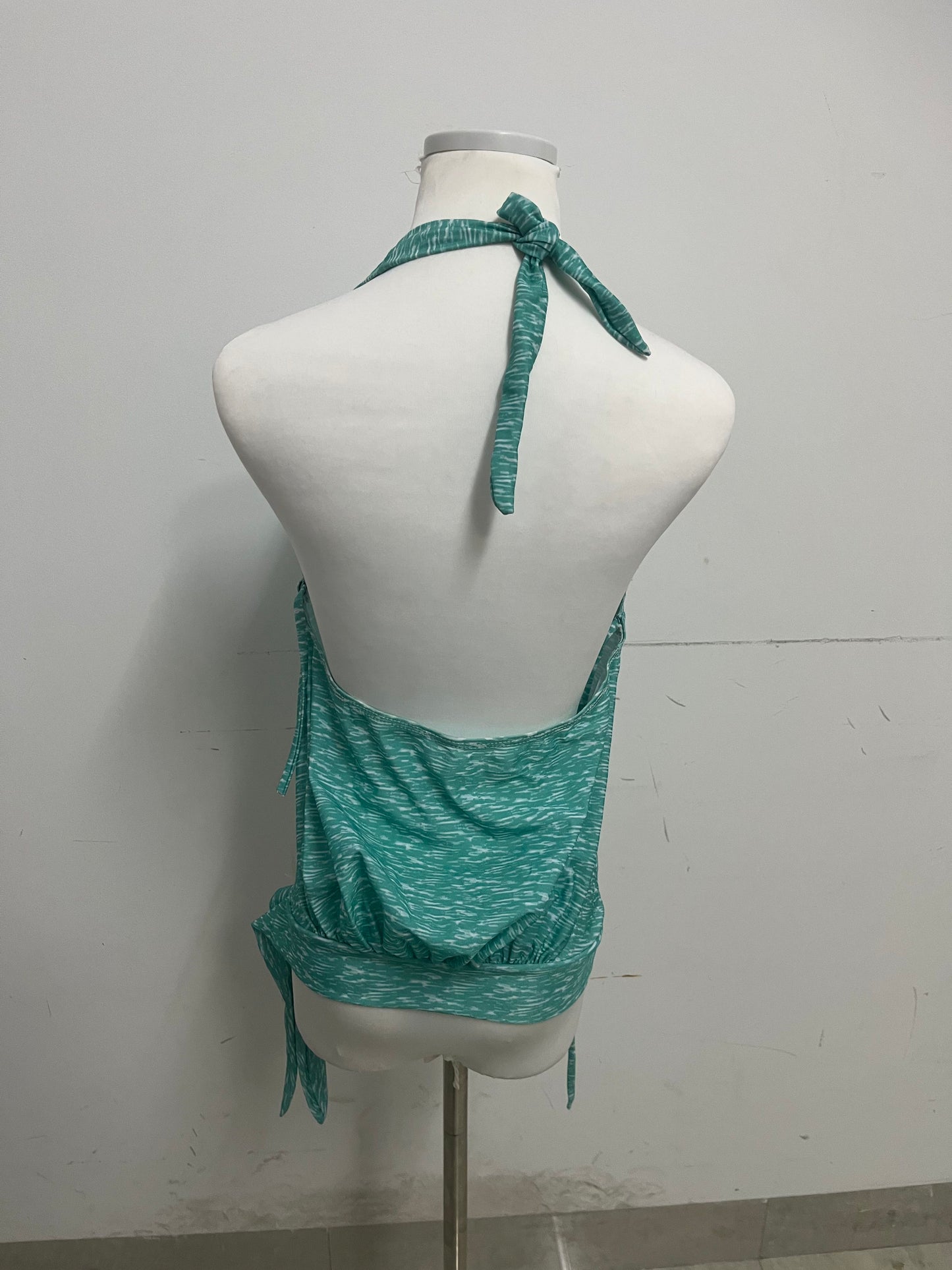 Sevengine Teal Wave Halter Swimsuit A Sexy & Comfortable Essential for Vacation & Water Activities