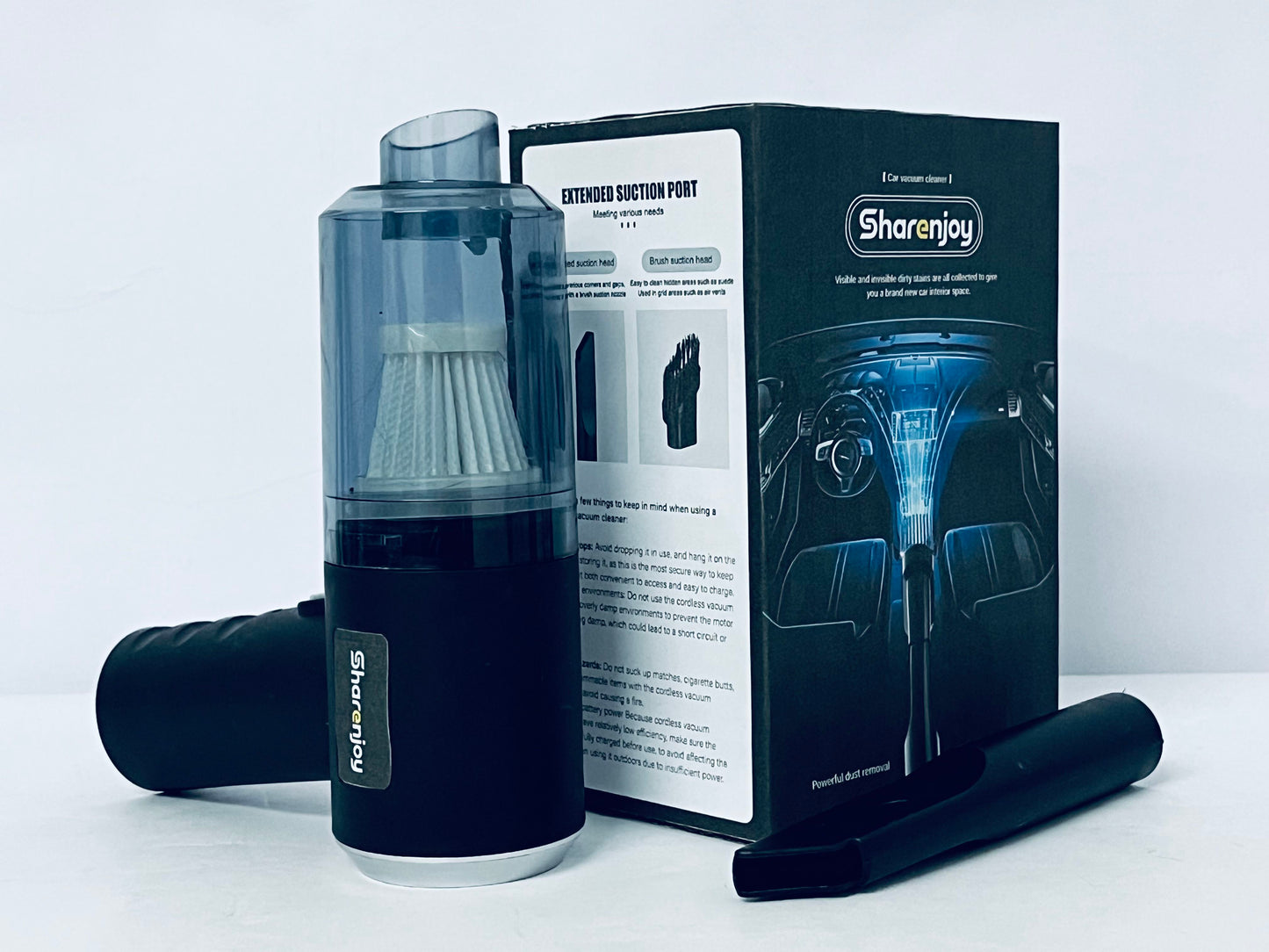 Sharenjoy Hand Vacuum for Quick Cleanup with Crevice Tool and Washable Filter