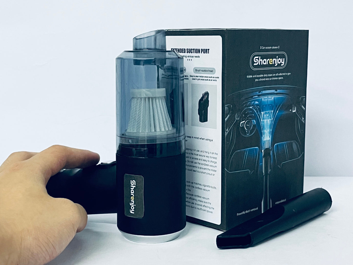 Sharenjoy Hand Vacuum for Quick Cleanup with Crevice Tool and Washable Filter