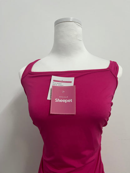 Sheepet Dresses Women's Sleeveless Tank Ruched Casual Knee Length Bodycon Sundress Basic Fitted Dress