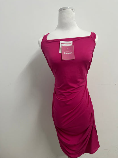 Sheepet Dresses Women's Sleeveless Tank Ruched Casual Knee Length Bodycon Sundress Basic Fitted Dress