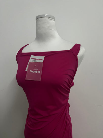 Sheepet Dresses Women's Sleeveless Tank Ruched Casual Knee Length Bodycon Sundress Basic Fitted Dress