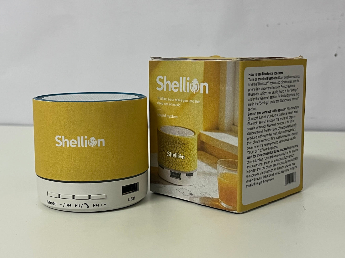 [Shellion Loudspeakers]——Portable Bluetooth Speaker - Mini Heavy Bass Desktop Audio