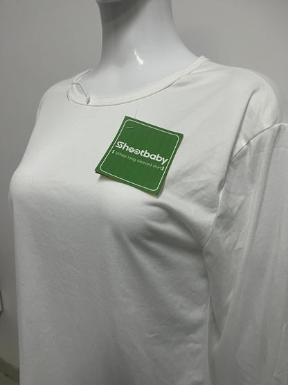 [Shootbaby T-shirts]——Shootbaby Basic 100% Cotton Long-Sleeve T-Shirt - Loose-Fit Versatile Layering Top