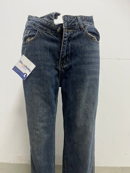 [Shootbaby Jeans]——Shootbaby Vintage Washed Straight-Leg Jeans - Loose-Fit Slimming Wide-Leg Pants