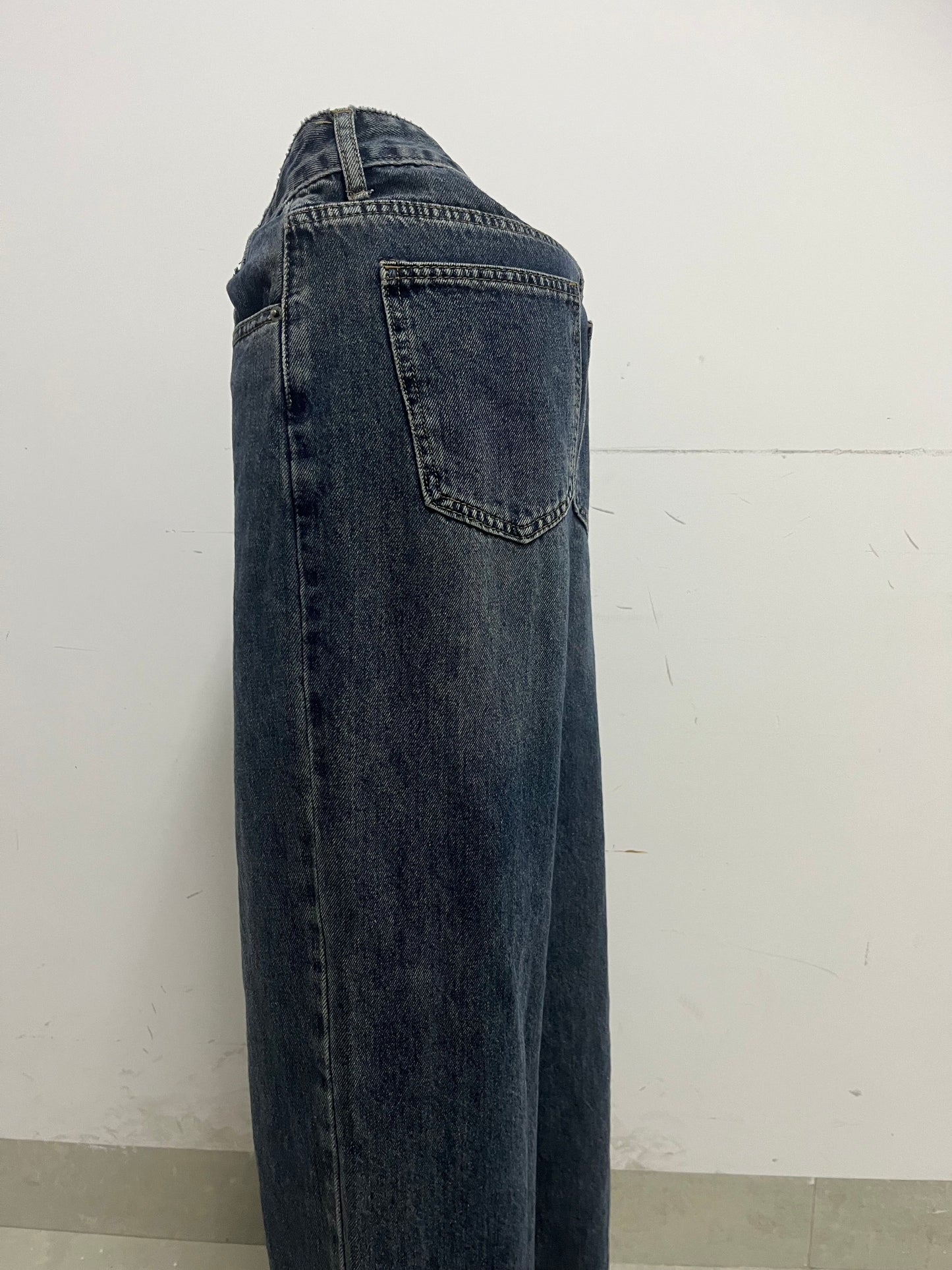 [Shootbaby Jeans]——Shootbaby Vintage Washed Straight-Leg Jeans - Loose-Fit Slimming Wide-Leg Pants
