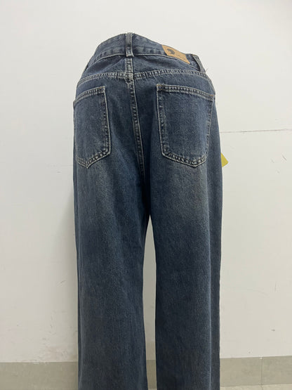 [Shootbaby Jeans]——Shootbaby Vintage Washed Straight-Leg Jeans - Loose-Fit Slimming Wide-Leg Pants