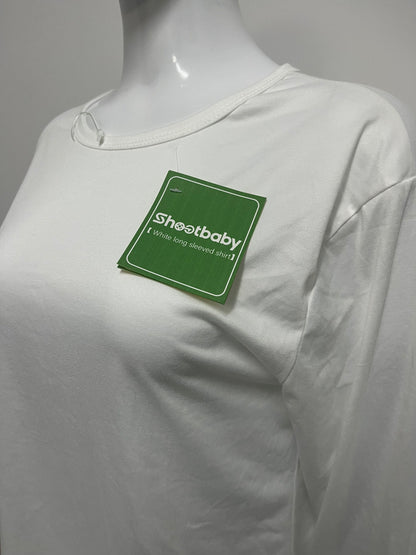[Shootbaby T-shirts]——Shootbaby Basic 100% Cotton Long-Sleeve T-Shirt - Loose-Fit Versatile Layering Top