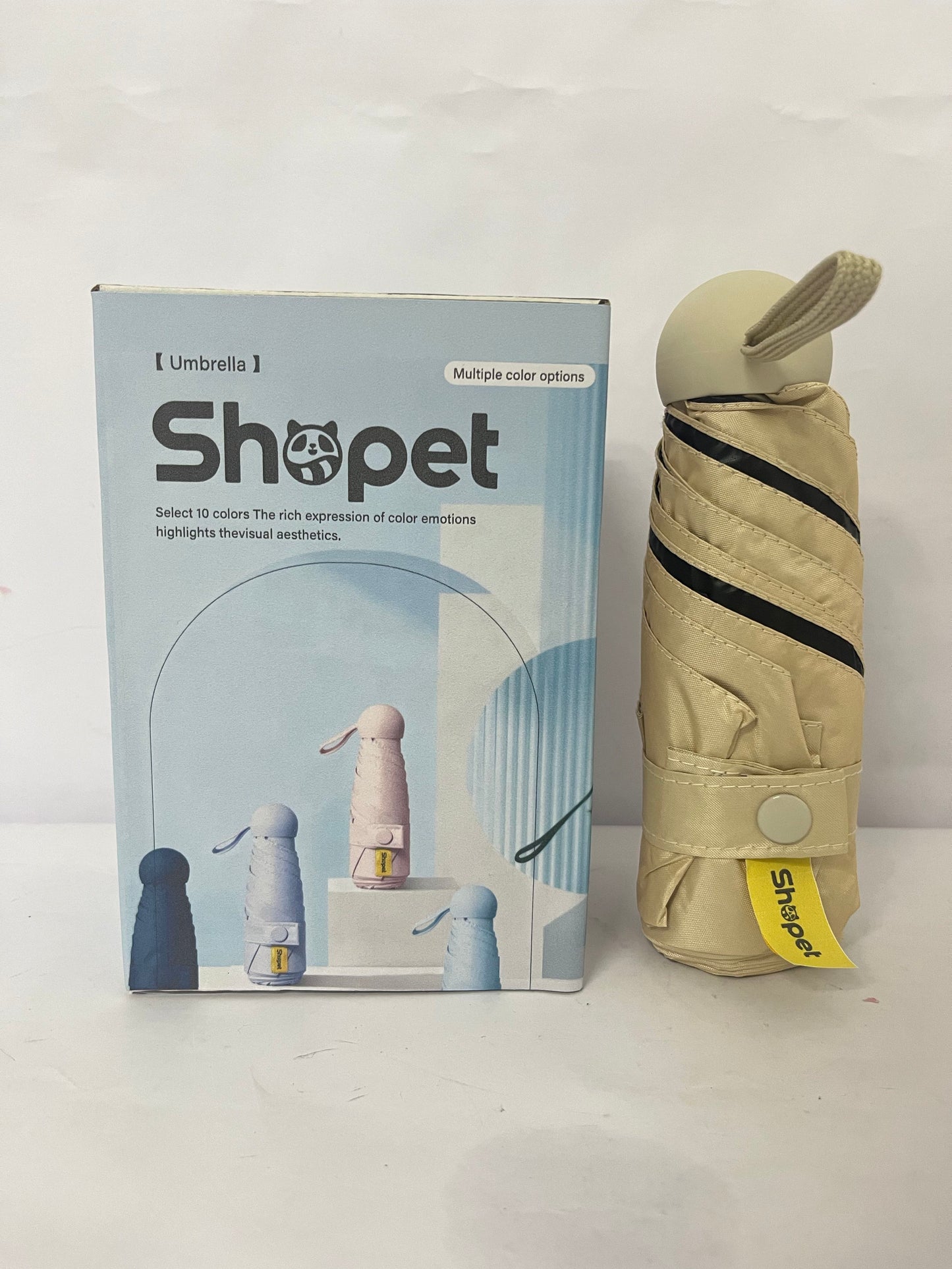 Shopet Umbrellas Travel Essentials Mini Umbrella Small Compact UV Sun Protection Lightweight Tiny Pocket Manual Open Close Umbrella for Women Kids and Men