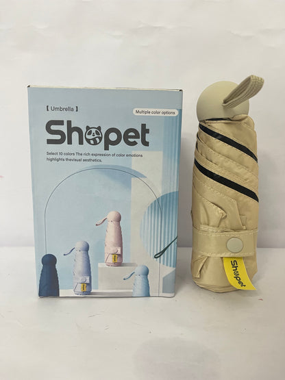 Shopet Umbrellas Travel Essentials Mini Umbrella Small Compact UV Sun Protection Lightweight Tiny Pocket Manual Open Close Umbrella for Women Kids and Men