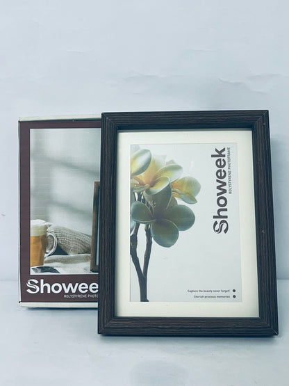 Showeek 5x7 Picture Frame 2 Pack, Natural Wood Grain Black Oak , Display 4x6 Photos with Mat or 5x7 without Mat, Tabletop or Wall Hanging