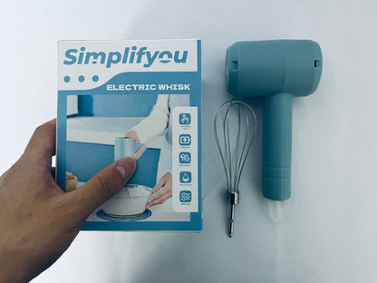 Simplifyou Rechargeable Electric Egg Beater Whisk, Stainless Steel, Standable Design