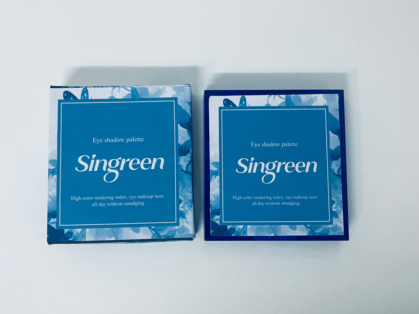 Singreen Deep Sea Blue Tone 9-Color Eyeshadow Palette - High Pigment Waterproof Glitter Eyeshadow