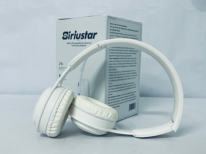 Siriustar Wireless Bluetooth On-Ear Headphones, Apple & Android Compatible, Up to 50 Hours of Battery Life - Matte White