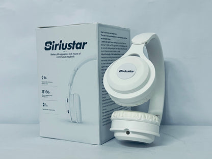 Siriustar Wireless Bluetooth On-Ear Headphones, Apple & Android Compatible, Up to 50 Hours of Battery Life - Matte White